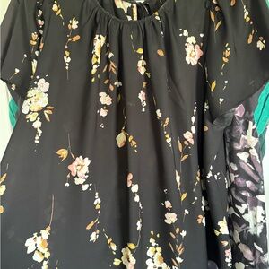 Floral Black Blouse